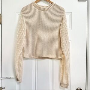 Zara Polka Dot Mesh Sleeve Sweater